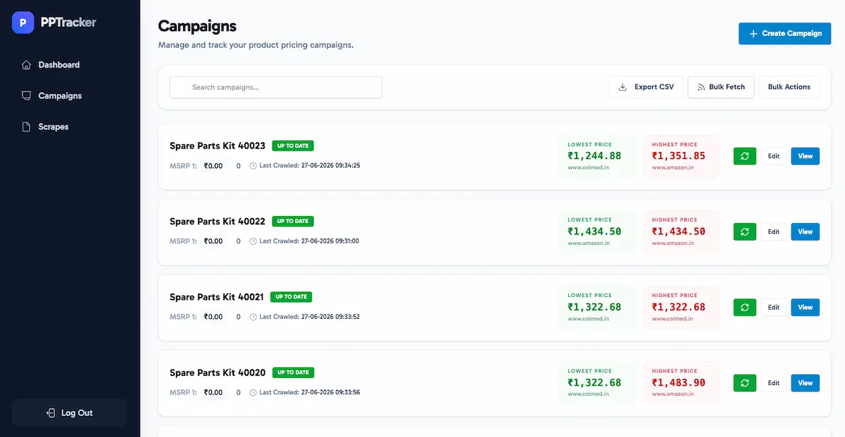 Custom Product Price Tracker Tool